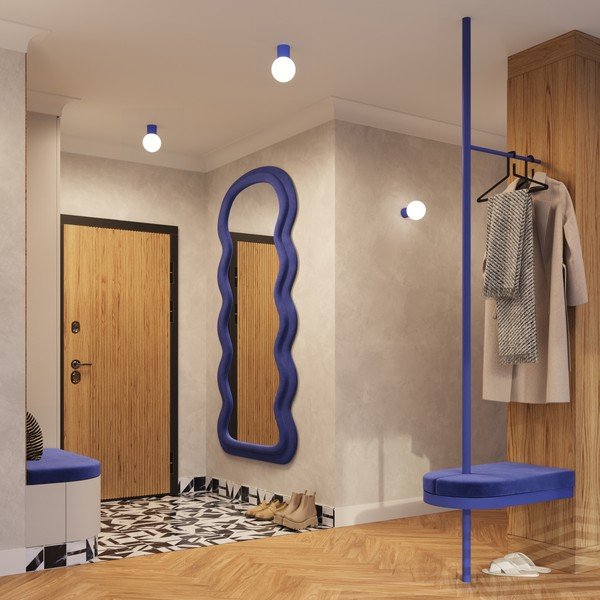 Синьо  осветително тяло за таван със стъклен абажур ø 12 cm Orbital – Sollux-image-4