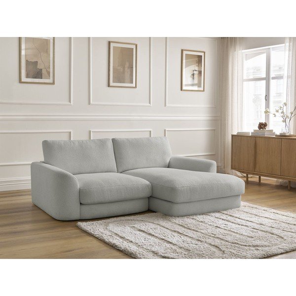 Светлосив ъглов диван от букле (десен ъгъл) Leonore – Bobochic Paris-image-4