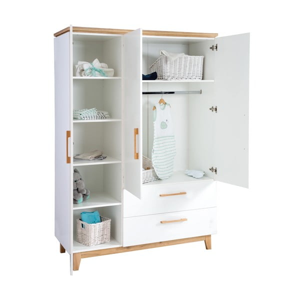 Бял детски гардероб от дъб 135x200 cm Finn - Roba-image-4