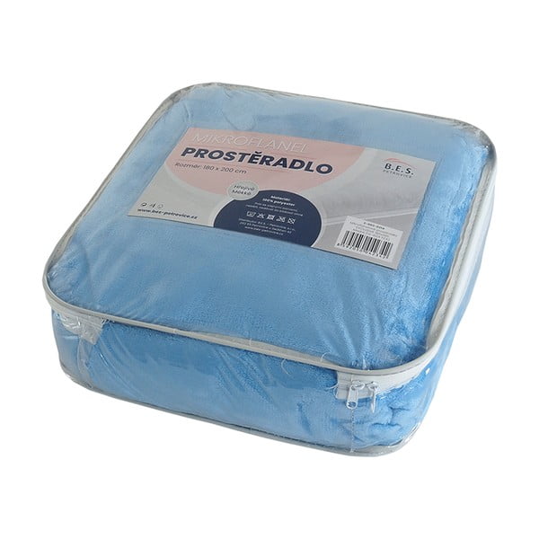 Син микрофланелен чаршаф 180x200 cm Exclusive - B.E.S.-image-1