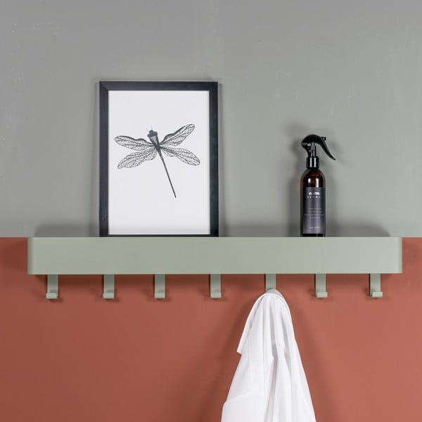 Сиво-зелена метална стенна закачалка с рафт 72 cm Dax Play – Spinder Design-image-3