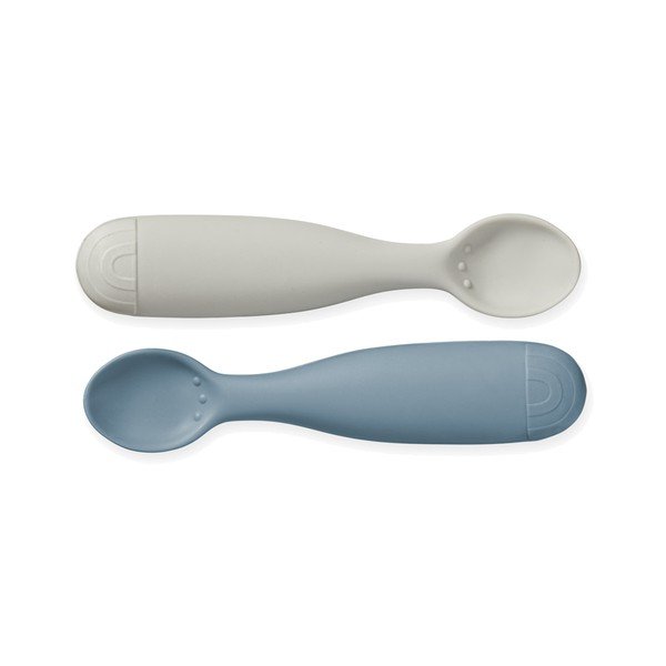 Сини/сиви бебешки лъжички в комплект от силикон 2 бр. Midnight Mix – Cam Cam Copenhagen