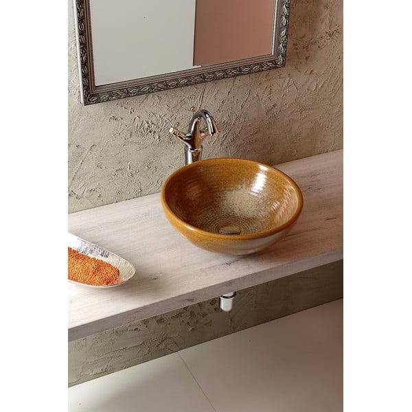 Стояща батерия за мивка в лъскаво-сребрист и златист цвят Antea – Sapho-image-2