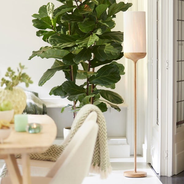 Подова лампа в естествен цвят с текстилен абажур (височина 159 cm) Dania – Light & Living-image-1