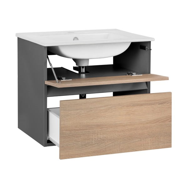 Стенен шкаф без мивка от декор от дъб  в естествен цвят 60x52 cm Wisla – Støraa-image-3