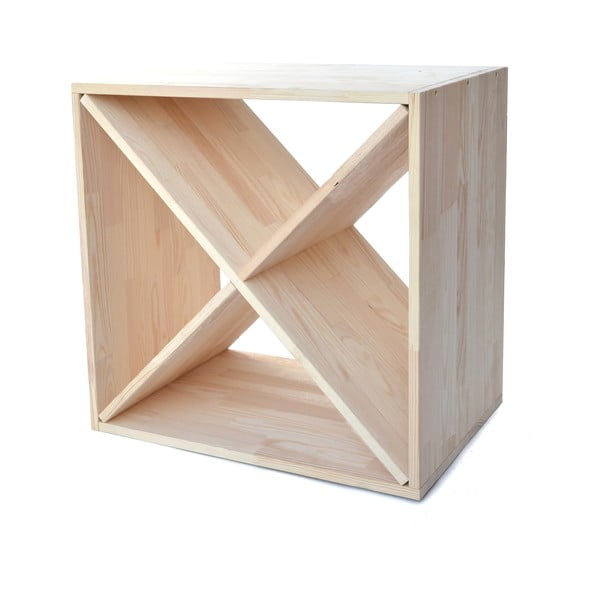 Стелаж за вино от масивен бор за 24 броя бутилки в естествен цвят – Bonami Essentials-image-1