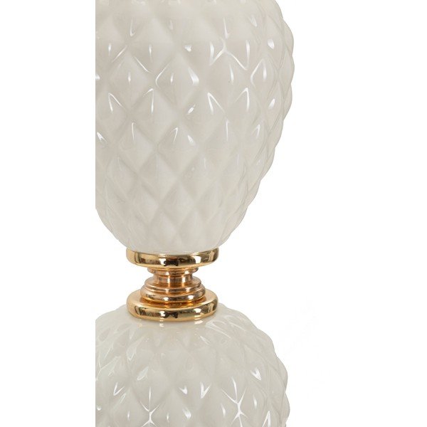 Бяла настолна лампа с текстилен абажур (височина 57 cm) Torre – Mauro Ferretti-image-2