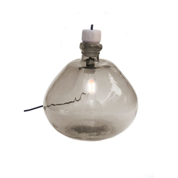 Светлокафява настолна лампа от рециклирано стъкло, ø 22 cm - Surdic