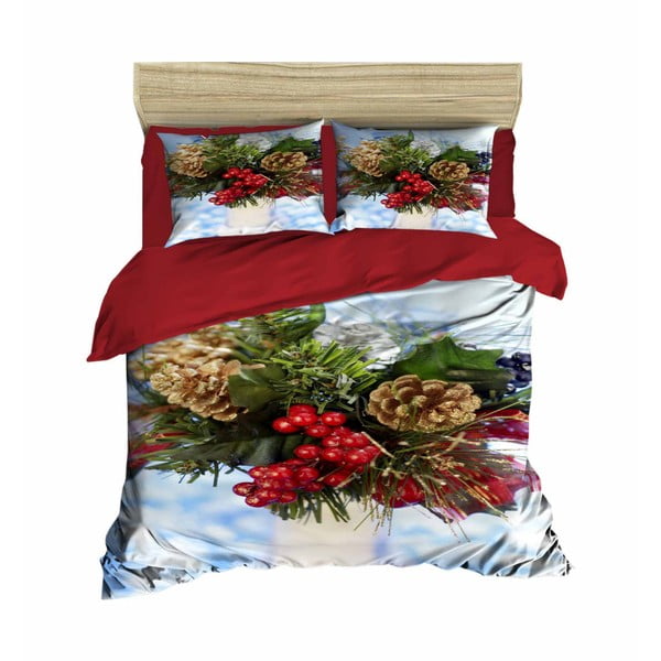 Коледно спално бельо за двойно легло с чаршаф Mattia, 160 x 220 cm - Mijolnir