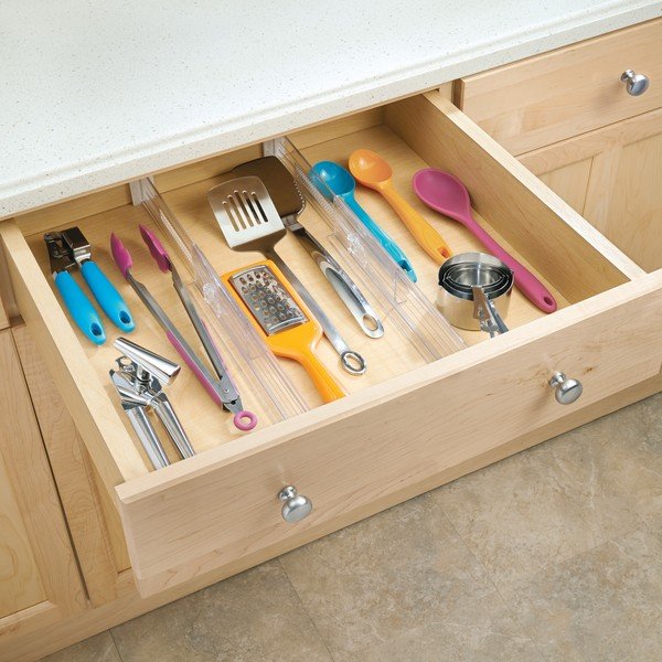 Комплект от 2 прозрачни разделителя за кухненски чекмеджета , 37 см Linus - iDesign-image-1