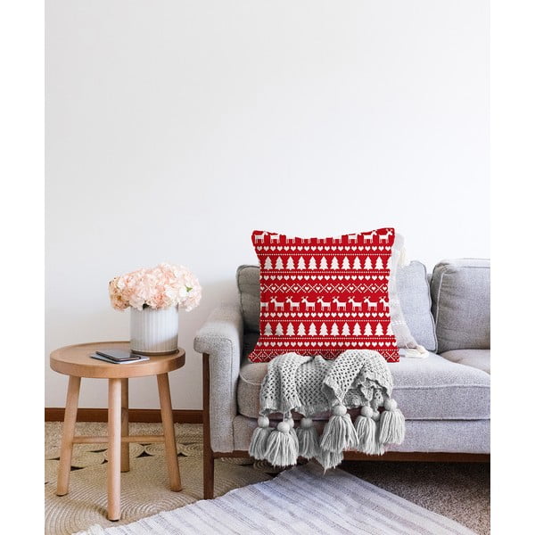 Коледна калъфка за възглавница от шенил Весела Коледа, 55 x 55 cm - Minimalist Cushion Covers-image-2