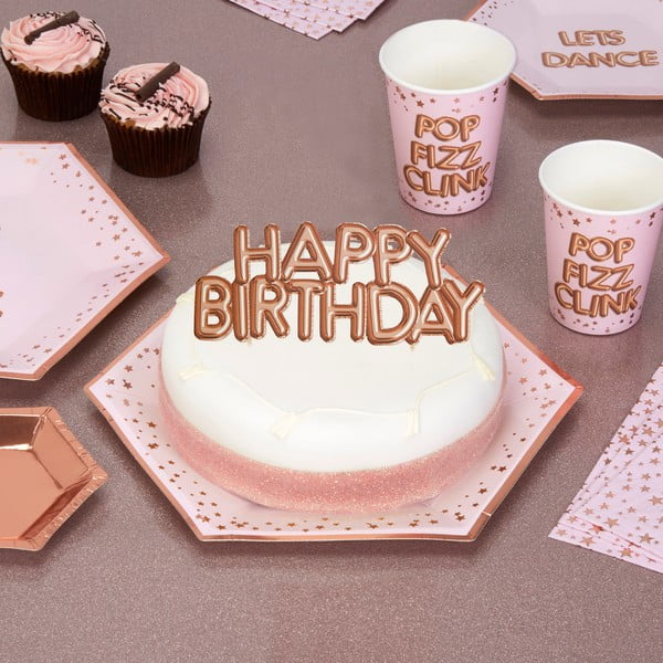 Декорация на торта от хартия Блясък и блясък Честит рожден ден - Neviti