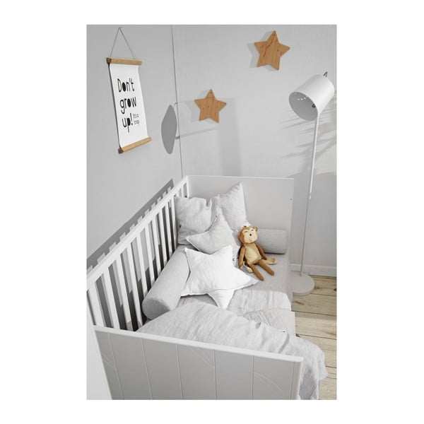 Сива детска ленена възглавница във формата на звезда Stripes - BELLAMY-image-1