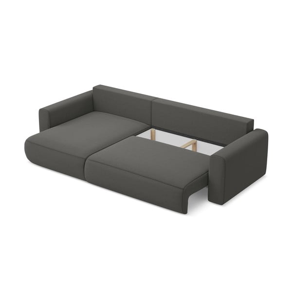 Тъмносив кадифен разтегателен ъглов диван с място за съхранение (ляв ъгъл) Kapua – Makamii-image-4