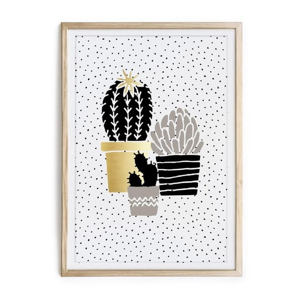 Постер в рамка Семейство кактуси, 40 x 60 cm Cactus Pottery - Really Nice Things