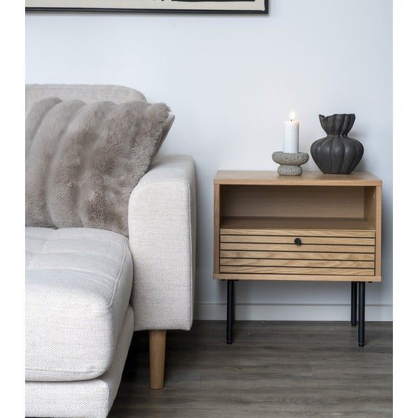 Странична масичка с дъбов плот 40x50 cm Kyoto – House Nordic-image-1