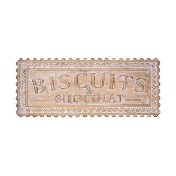 Надпис за стена от борова дървесина Biscuits et Chocolat - Antic Line