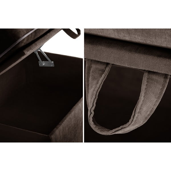 Кафяв пуф с място за съхранение Serena - Jalouse Maison-image-3