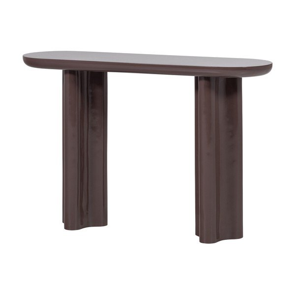 Тъмнокафява гланцова конзолна маса 35x120 cm Evara – WOOOD-image-2