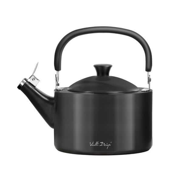 Черен чайник с бутало , 1,5 л Diamante - Vialli Design
