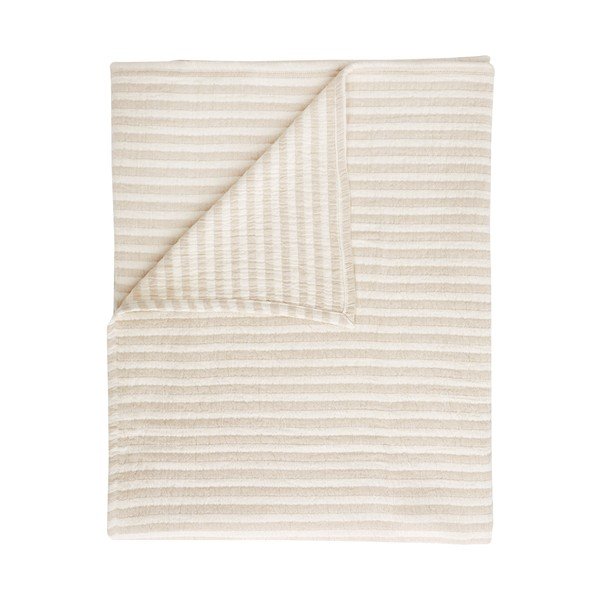Памучно одеяло в естествен цвят 150x200 cm Cotton Muslin Stripe – Bianca