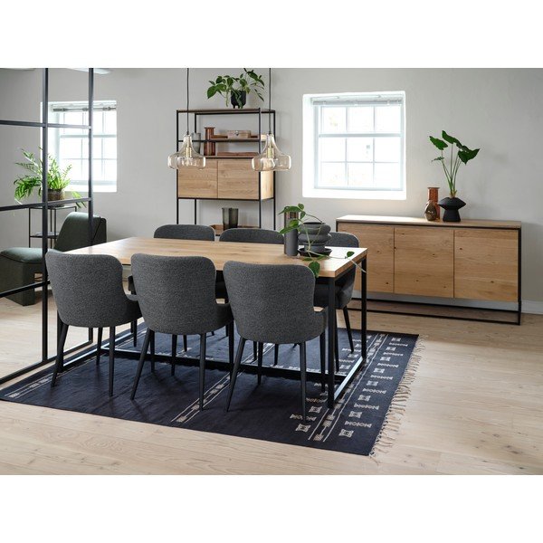 Трапезна маса с дъбов плот в естествен цвят 90x180 cm Rivoli – Unique Furniture-image-2