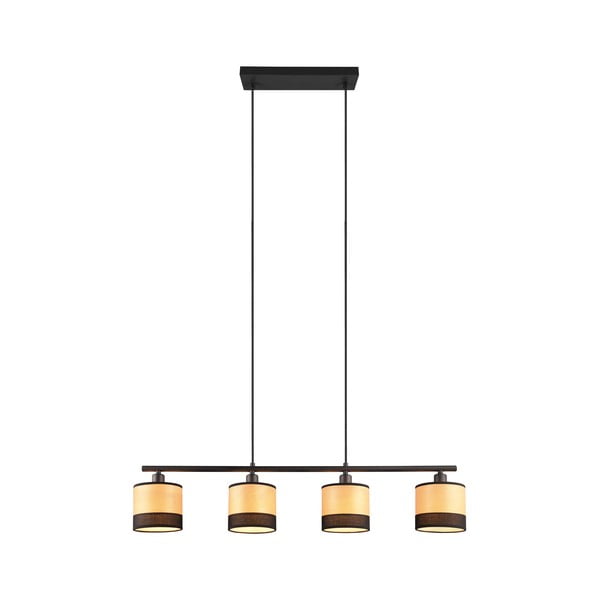 Висяща лампа в черен и естествен цвят Bolzano - Reality-image-1