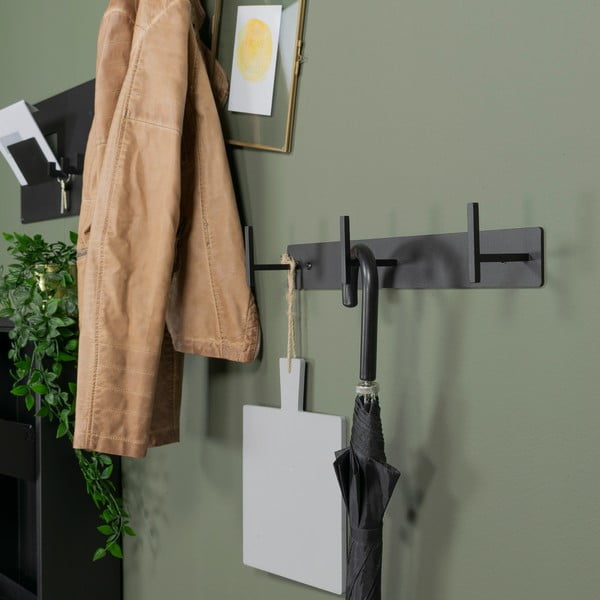 Черна метална стенна закачалка 44 cm Chapman – Spinder Design-image-3