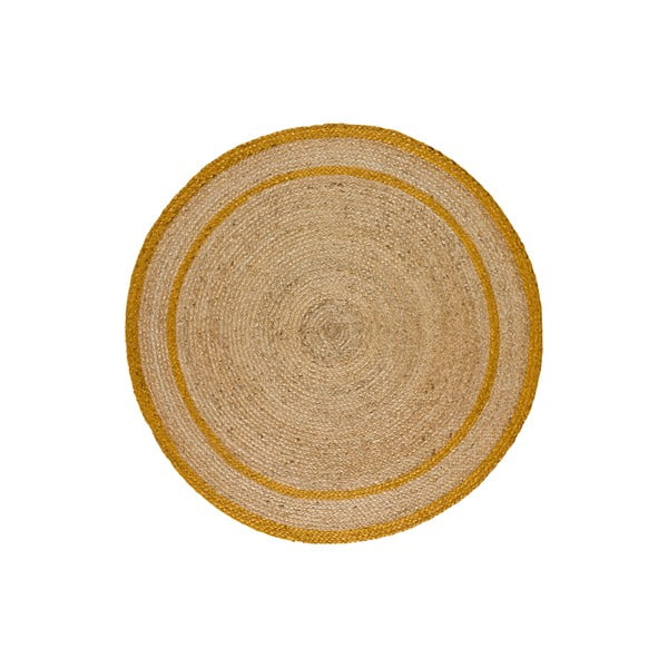 Кръгъл килим в естествен и горчичен цвят ø 120 см Mahon - Universal