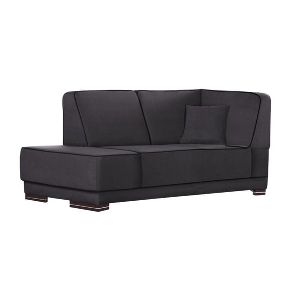 Антрацитно сив диван с ляв шезлонг с черни детайли Cara - L'Officiel Interiors