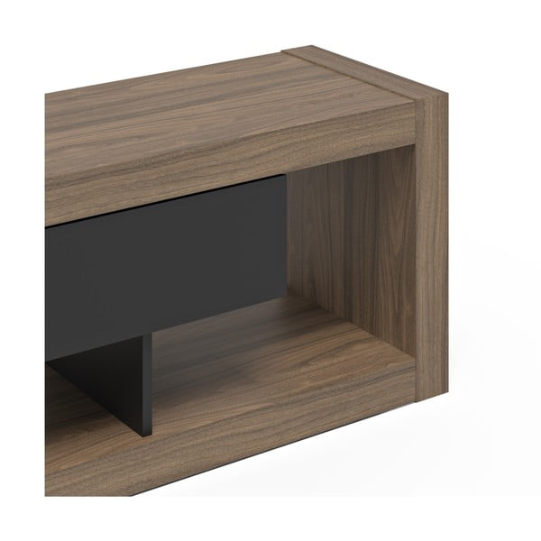 Кафяво-черна телевизионна масичка от орех 175x52 cm Nara - TemaHome-image-4