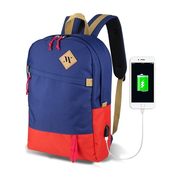 Синьо-червена раница с USB порт My Valice FREEDOM Smart Bag - Myvalice