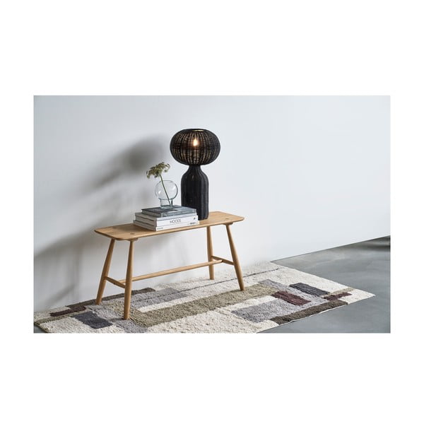 Черна настолна лампа с ратанов абажур (височина 43 cm) Werna – Villa Collection-image-1