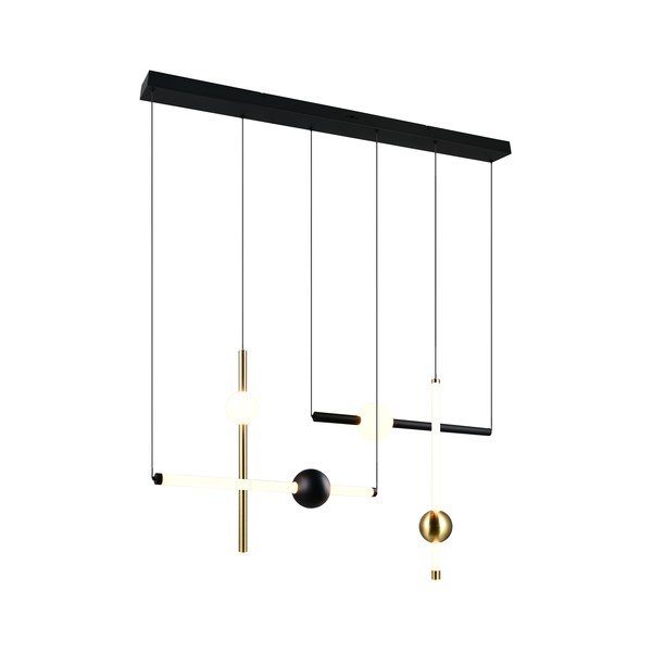 Черно/ в златист цвят LED затъмняващо се висящо осветително тяло Melita – Trio-image-3