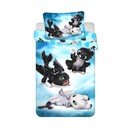 Синьо  памучно детско спално бельо 100x135 cm How to Train Your Dragon "Babies" – Jerry Fabrics