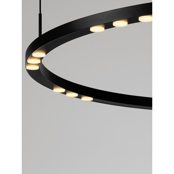 Матово черно алуминиево LED затъмняващо се висящо осветително тяло ø 80 cm Lunette – Nova Luce-image-2
