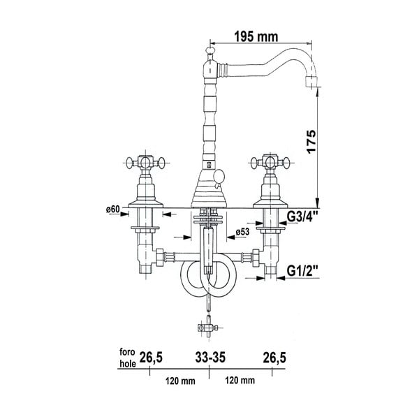 Батерия за мивка в лъскаво-сребрист цвят Antea – Sapho-image-1