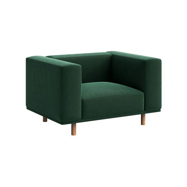 Кресло от тъмнозелено кадифе Kukumo - Ame Yens
