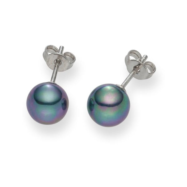 Antracitové perlové náušnice Pearls of London Mystic
