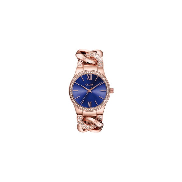 Dámské hodinky Brillante Rose Gold/Royal Blue, 38 mm