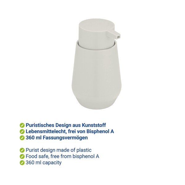 Кремав пластмасов диспенсер за сапун 360 ml Vara – Allstar-image-2
