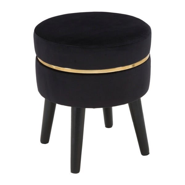 Черна табуретка с тапицерия Paris, ⌀ 35 cm - Mauro Ferretti-image-3