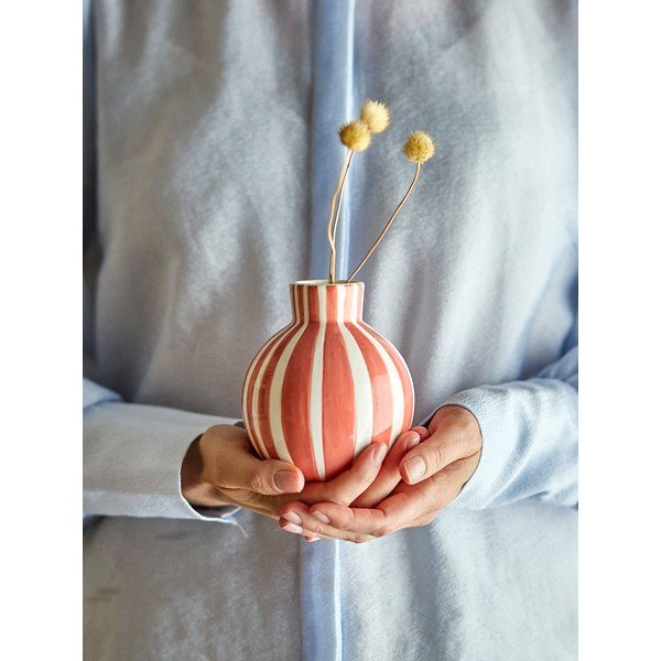 Оранжева ръчно рисувана ваза от доломит (височина 11 cm) Fian – Bloomingville-image-1