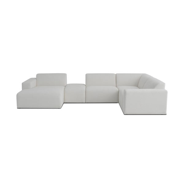 Бял ъглов диван от букле ("U" форма) Roxy – Scandic