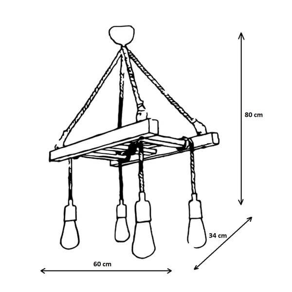 Кафяво висящо осветително тяло Halat – Opviq lights-image-3