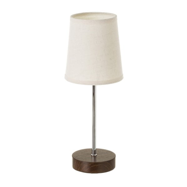 Бяла/кафява настолна лампа с текстилен абажур (височина 34,5 cm) - Casa Selección