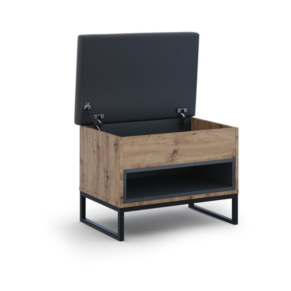 Шкаф за обувки в дъбов декор с пейка Olis - Cosmopolitan Design-image-3