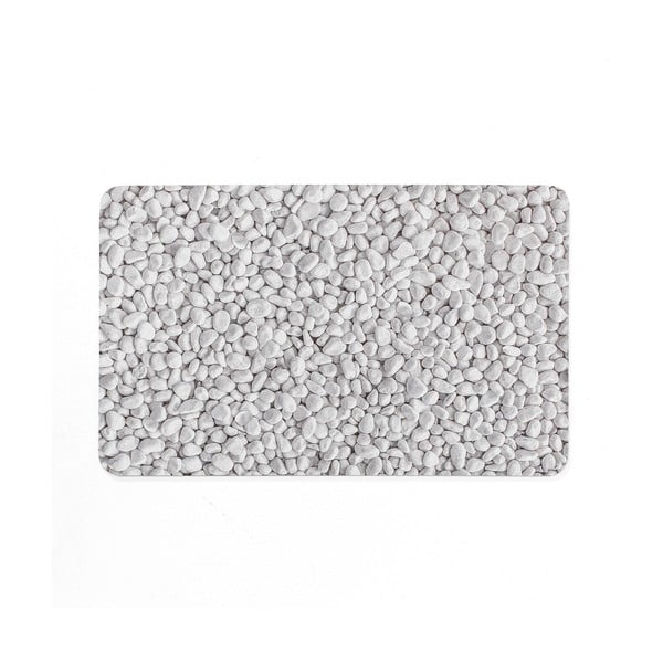 Бяло-сив гумен килим за баня 50x80 cm Leandra – douceur d'intérieur