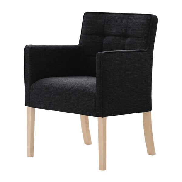 Černá židle s hnědými nohami Ted Lapidus Maison Freesia