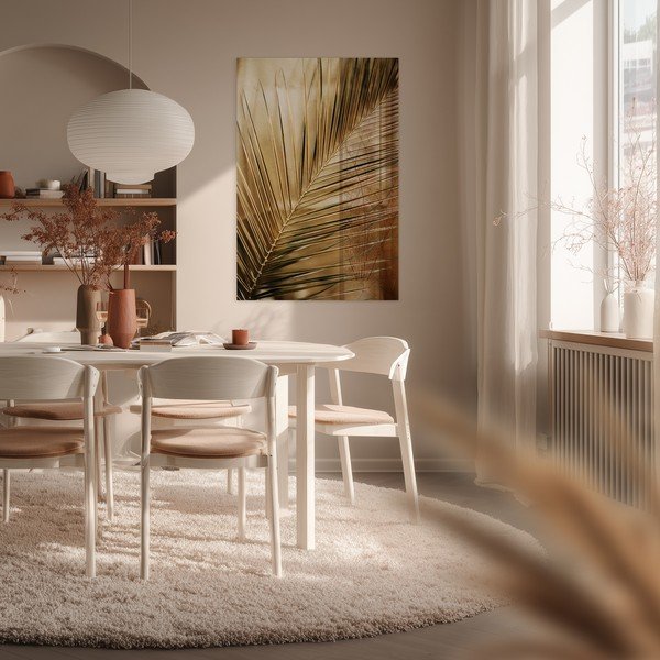 Печатна стъклопис картина 80x120 cm Gold Palm  – Styler-image-1